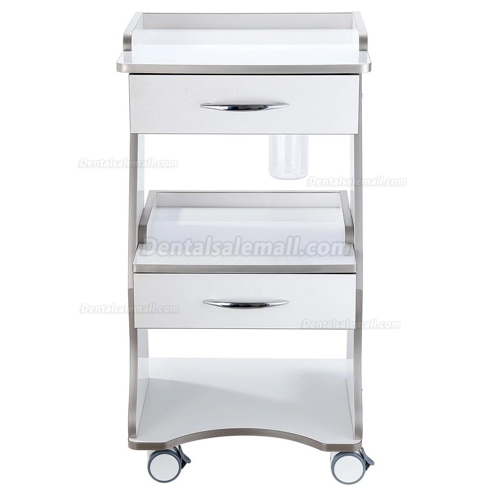Dentech Mobile Dental Instrument Cart Trolley with Water Bottle Supply & Storage Cabinet